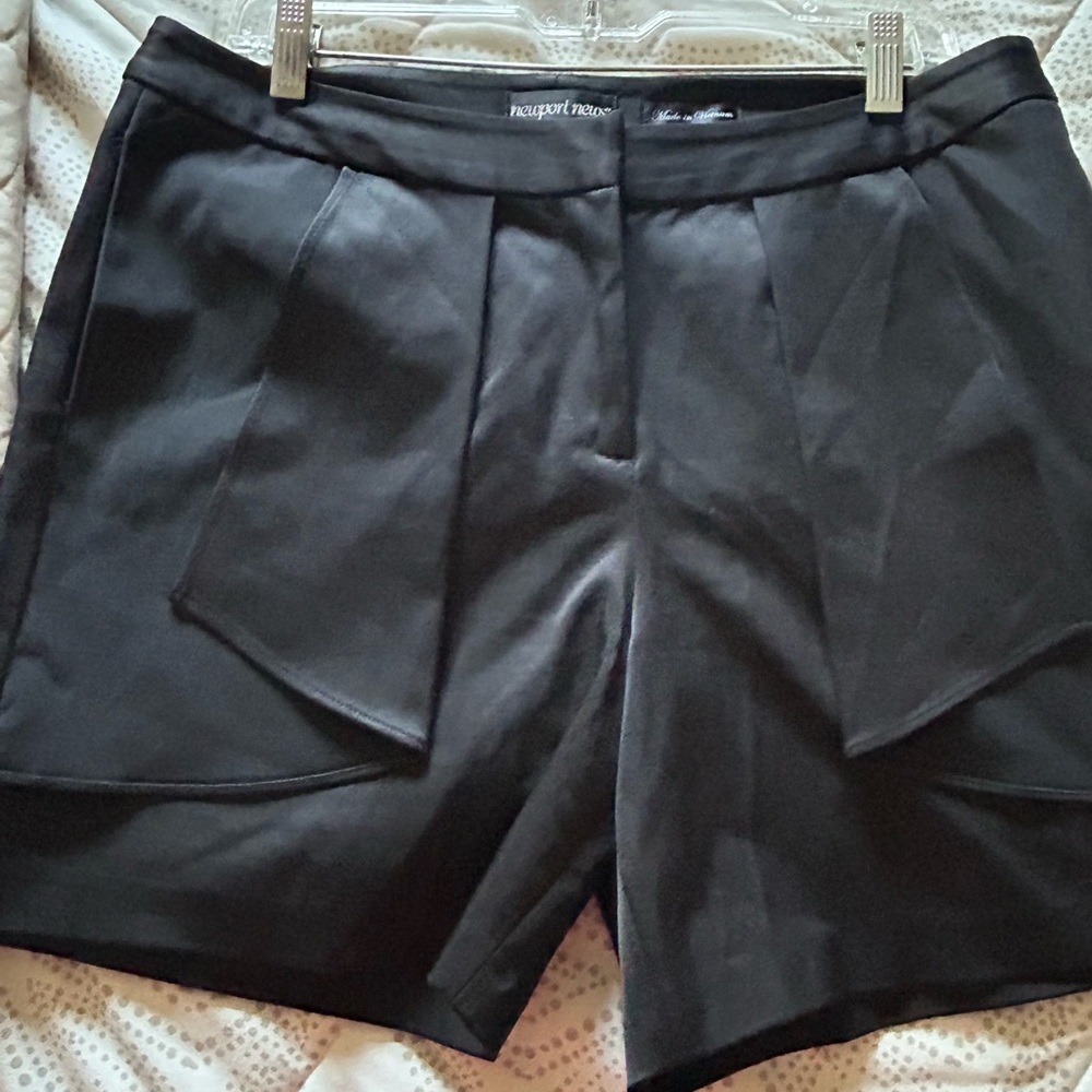 Newport News Black Tuxedo Shorts High-Waisted Design